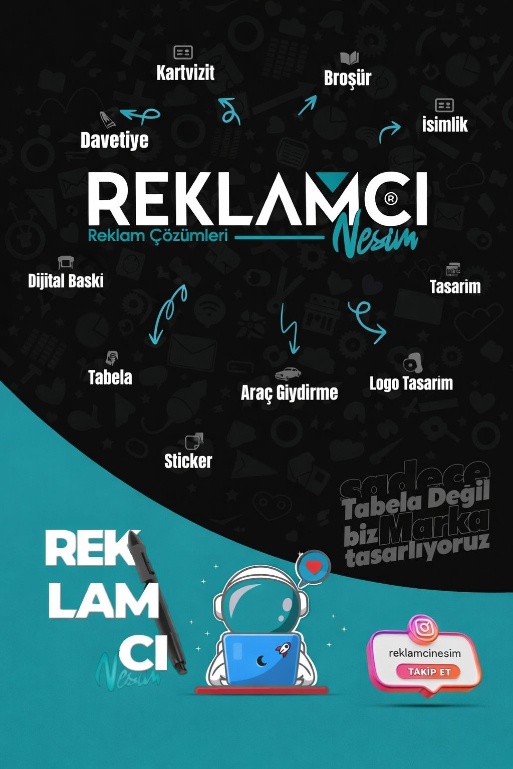 Reklamcı Nesim grafik tasarım ve marka hizmetleri posteri